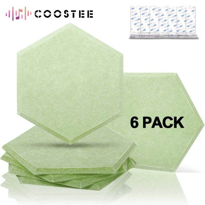 แผงอะคูสติก6ชิ้นแผงเก็บเสียงสตูดิโอบ้านป้องกันเสียงเพดานอะคูสติกเก็บเสียงแผงประตูหยุดประตูตกแต่ง