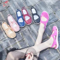 QiaoYiLuo All-match non-slip soft bottom toe cap beach sandals Plastic sandals
