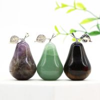 ✐ yeicnw8784 50MM Pear Figurine Healing Stone Crystals Carved Statue Room Reiki Minerals