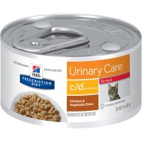 Hills® Prescription Diet® c/d® Multicare Stress Feline Chicken &amp; Vegetable Stew  อาหารเปียกแมว ลดความเครียด ที่มีปัญหาเรื่องนิ่ว 82 g.