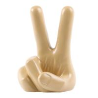 Hand Finger Gesture Statues Resin Ornament Sculpture Funny Finger Gesture Statue Decor Peace Hand Statue for Shelf Living Room Wedding Decoration imaginative