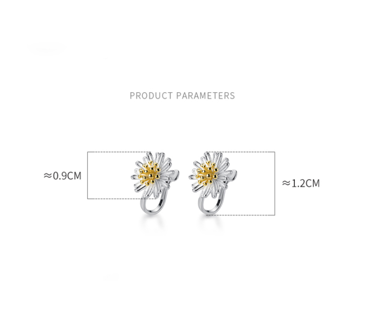 luomansi-real-s925-sterling-silver-daisy-pierced-ear-clip-female-jewelry-birthday-party-gift