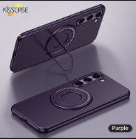 KISSCASE เคสโทรศัพท์โลหะแม่เหล็กแบบด้านสำหรับ Samsung Galaxy S23 S23อัลตร้า S23พร้อมตัวยึดแบบห่วงเปลือกฮาร์ดพีซีกันกระแทกสำหรับ Magsafe ที่ชาร์จแบบไร้สายป้องกันรอยขีดข่วน