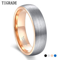 Tigrade Brushed Tungsten Ring SilverBlackBlueRose Gold Color Two Tone Women Ring 6mm Female Wedding Band For Men Women Anel