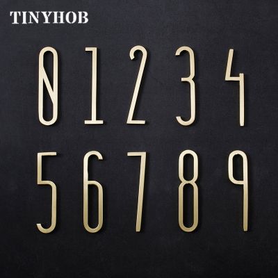 【LZ】♤﹉▩  Tinyhob Creative Brass Digits 0-9 For Door Plate House Number Room Number Hotel Floor Number Villa Decoration Signboard DIY