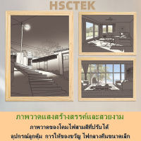 HSCTEK Tiktok เรืองแสง 3D ภาพติดผนังสวยๆ โคมไฟติดผนัง รูปภาพติดผนังพร้อมกรอบ รูปภาพแต่งห้อง ไฟติดผนัง รูปภาพแต่งบ้าน ของขวัญวันวาเลนไทน์