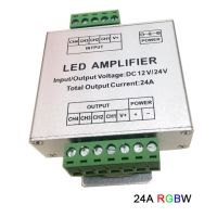 เครื่องขยายเสียง DC12V-24V LED Rgbw/rgb 30A 24A 12A เอาต์พุต4CH 3CH ตัวควบคุมคอนโซลทวนพลังงานแสงแถบไฟ LED Rgbw/rgb