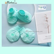 Set 5 Bộ bao tay bao chân cho bé sơ sinh màu cổ bo