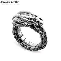 Retro Gothic Punk Rock Hip Hop Men Rings Trendy Dragon Male Rings Jewelry Accessories Anniversary Gift