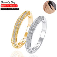 Serenity 0.255Cttw จริง D สี1มิลลิเมตรเต็ม Moissanite แหวนสำหรับผู้หญิง S925วงเงินแผ่น18พันทองคำขาวเครื่องประดับ Fine