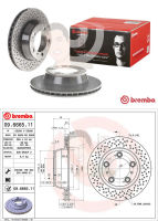 D09 6665 11 จานเบรค ล้อ R (ยี่ห้อ BREMBO) รุ่น HC UV Dr PORSCHE 911, Boxster, Cayman (996/997) ปี2004-&amp;gt;