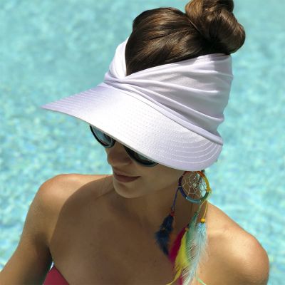 [hot]2022 New Fashion Women Sun Visor Hat Wide Brim Summer UPF 50+ UV Protection Beach Sport Cap Elastic Foldable Travel Bonnet