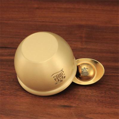 Burner คอนเทนเนอร์ Mini Bowl-Type ที่เขี่ยทองเหลือง Home Office Desktop Ashtray Treasure Basin Small Water Cylinder Shape
