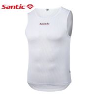 Santic Men’s Sleeveless Cycling Undershirt Quick Dry MTB Bike Base Layer Vests Breathable and Lightweight  Tops Bicycle Clothing