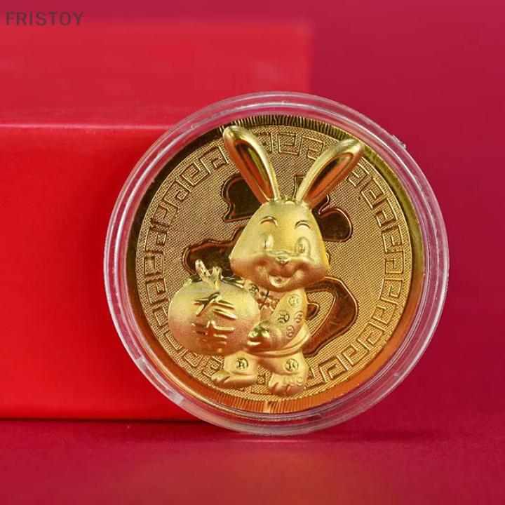 fristoy-2023ปีของกระต่ายจักรราศีจีนของที่ระลึกเหรียญที่ระลึกศิลปะสะสมของขวัญตกแต่งวันหยุดธุรกิจ