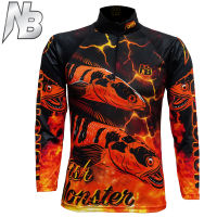 เสื้อตกปลา,ปั่นจักรยาน MF Fire NB Fish Monster (สินค้าพร้อมจัดส่ง) ป้องกันแสง UV เนื้อผ้าผิวสัมผัสนุ่มนิ่ม,ใส่แล้วรู้สึกเย็นสบาย,ระบายอากาศดี