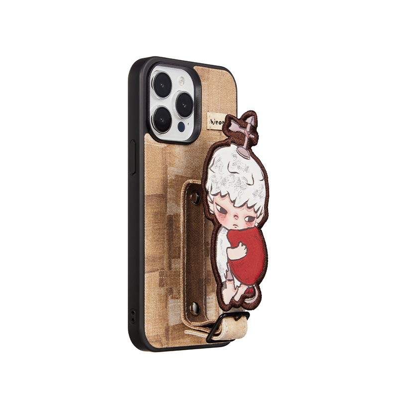 POP MART Hirono Mime Series-Lanyard Phone Case IPhone 13 Pro Max Case/IPhone 14 Pro Max  Case