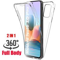 360 Full Body Protection Clear Soft Silicone TPU Case Cover For Xiaomi Redmi Note 10 10S Front Back Cover For Redmi Note 10 Pro