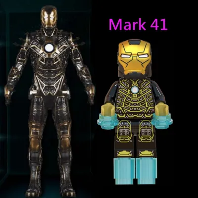 Mark 41บล็อกตัวต่อซูเปอร์ฮีโร่มาร์เวล,ตัวต่อไอรอนแมนสไปเดอร์แมนของเล่น DIY สำหรับเด็ก