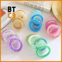 BTC3 6Pcs/Bag สีไล่ระดับสี เชือกมัดผม แหวนติดผม ความยืดหยุ่นสูง หัวเชือก ของใหม่ สายโทรศัพท์สำหรับโทรศัพท์ ยางรัดศีรษะ สาวๆ