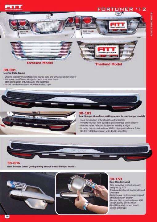 กันรอยท้าย-สีดำ-โครเมี่ยม-ไฟทับทิม-toyota-fortuner-2012-2014-มีเซนเซอร์-ไม่มีเซนเซอร์-หลัง-โตโยต้า-ฟอร์จูนเนอร์-สคัพเพลท-กันชน-หลัง-กันรอย-ท้าย-fitt