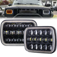 7x6 LED รัศมี DRL ไฟหน้า H4 สี่เหลี่ยม 5x7 จีเอ็มสำหรับฟอร์ดรถตู้รถจี๊ป XJ YJ