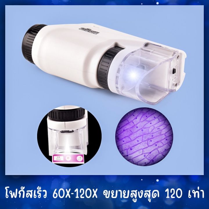 กล้องจุลทรรศน์-กล้องจุลทรรศน์มือถือ-แบบพกพา-ไฟ-led-60x-120x-แว่นขยาย-เด็ก-การเรียนรู้ทางชีวภาพ-ของเล่นวิทยาศาสตร์-แบบพกพา-sa6339