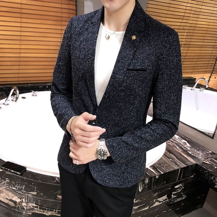 2023-hotคอ2021ผู้ชายธุรกิจใหม่เสื้อแจ็คเก็ตผ้าลินินผู้ชายพรหมเสื้อเบลเซอร์ผู้ชายแต่งงาน