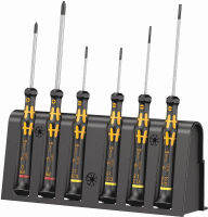 Wera - 5030170001 1578 A/6 Electronics Screwdriver Set and Rack, 6-Piece Set