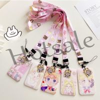 【hot sale】 ♙✢ஐ B11 Sailor Moon Cute Cartoon Lanyard Card Holder Cover Comic Keychian Bus Card ID Badge Neck Strap