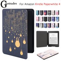 Ultra Slim Magnetic Painted Cover PU Leather Smart Case e-Book Reader Shell for 2018 Amazon Kindle Paperwhite 4 10th Generation