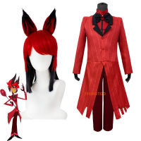 Hazbin คอสเพลย์วิกผมโรงแรม alastor เครื่องแต่งกายชุดเครื่องแบบวิทยุปีศาจเสื้อผ้าฮาโลวีนปีศาจอุปกรณ์เสริม