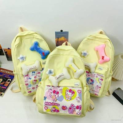 Sanrio HelloKitty Backpack for Women Men Student Large Capacity Fashion Personality Multipurpose Female Bags