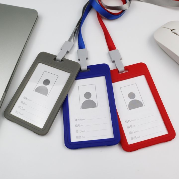 double-side-transparent-id-tag-pass-access-card-case-badge-holder-for-staff-workers-with-lanyard-work-card-permit-cover-sleeve