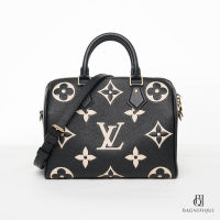 LV SPEEDY BAND 25 BLACK GIANT MONOGRAM CALF GHW