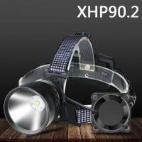 ไฟฉายคาดหัว Led Xhp90.2ดวง,แบตเตอรี่ชาร์จได้ติดตั้งในตัวให้ความเย็นได้ไฟฉายคาดศีรษะแบตเตอรี่ลิเธียมไอออน3*18650