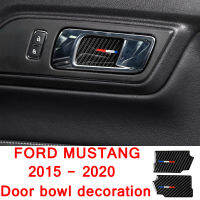 【Cw】Carbon Fiber Tricolor Inner Door Bowl Decoration Patch Car Stickers For Ford Mustang 2015 2016 2017 2018 2019 2020hot