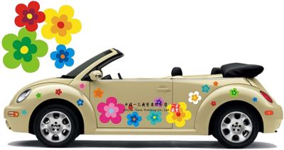 【CC】 Automotive Products Motorcycle Decal Suitable for Hippie Car Sticker Flowers Assorted Wv