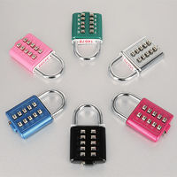 10 Plated Padlock Combination Etc Locker Mechanism Chrome Anti-theft Password Push Digit