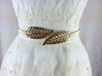 Women 39;s Fashion Stylish Metal Golden Silver Leaves Chain Belt Waist Elasticity Waist Belt High Quality Clothes Dress Decoration