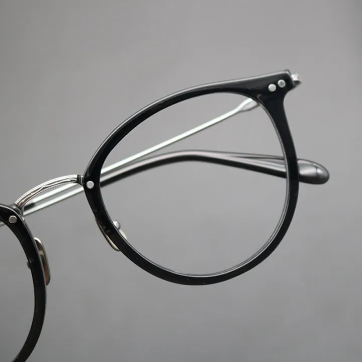 Vintage Acetate Titanium Eyeglasses Frame Men Prescription Myopia Optical Glasses Frame Women 7839