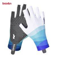 hotx【DT】 Boodun Cycling Gloves Men Half Anti-slip Breathable MTB Road Sport Fishing Racing