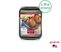 04047 GoodCook Non-stick Large Roast Pan with Rack 15 x11" ถาดอบ พร้อม ตะแกรงรองย่าง ขนาดใหญ่ กู๊ดคุก คุณภาพดี Look Around