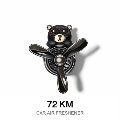 【DT】  hot72KM Car Air Freshener Bear Pilot Auto Accessories Interior Perfume Diffuser Rotating Propeller Outlet Fragrance Magnetic Design