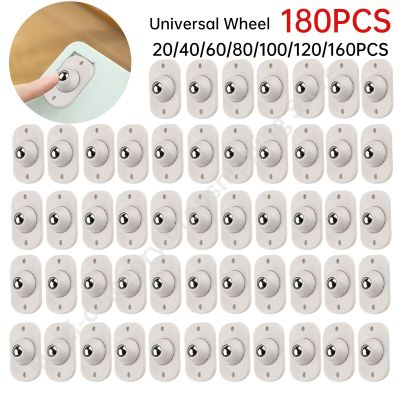 20-180PCS Universal Wheels For Furniture Stainless Steel Roller Self Adhesive Furniture Caster Home Strong Load-bearing Wheel Furniture Protectors Rep