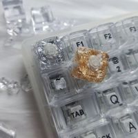 Gold Rose Keycap MDA XDA Profile Silver Translucent Handmade ESC Key Cap Girl Cute Gift for Mechanical Keyboard Cherry MX Switch