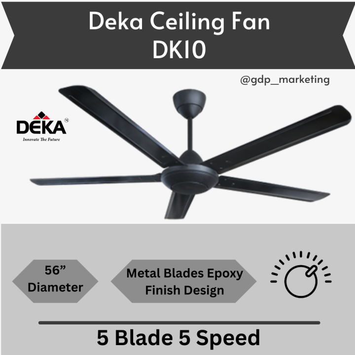 Deka Ceiling Fan 56'' DK10 5 Blade 5 Speed with Electronic Wall