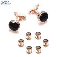 【Fashion house]VAGULA Spinki Cufflink Stud In 8Pcs Set Classic Gemelos Tuxedo Collar Stud S26