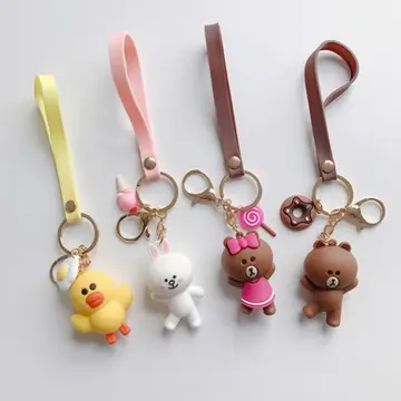 Cute Brown Bear Cony Key Chain Couple Key Ring Bag Pendant Car