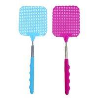 2x Flyswatter Fly Tapper Mosquito Insects Swatter Telescopic Up to 73 cm Blue &amp; Pink